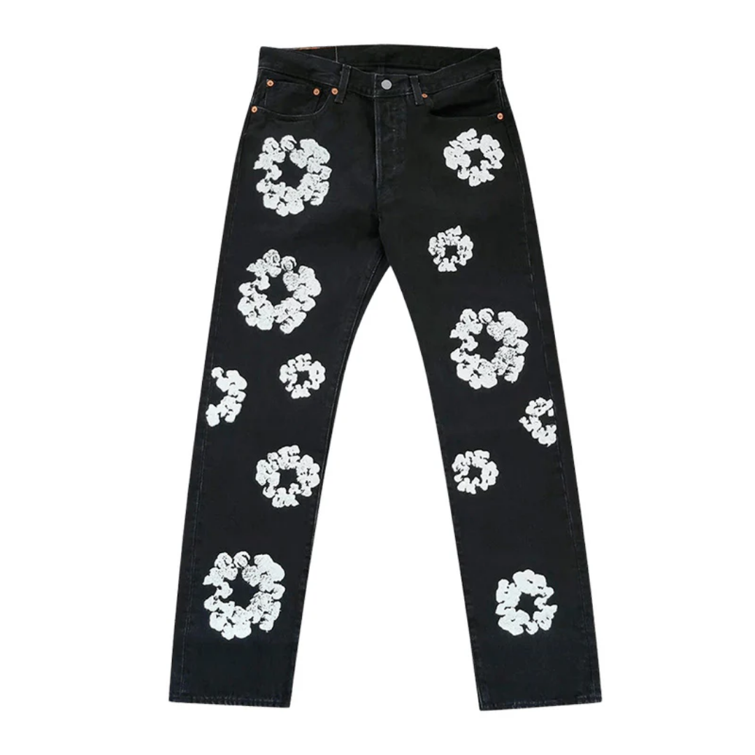 Calça Denim Tears X Levis Cotton Wreath Jeans Black