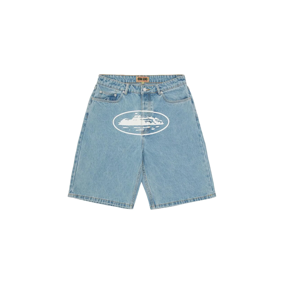 Short Corteiz Alcatraz Baggy - Jeans Washed Blue