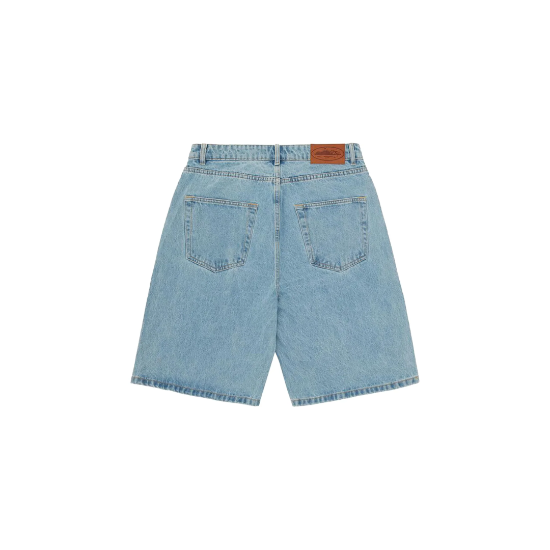 Short Corteiz Alcatraz Baggy - Jeans Washed Blue