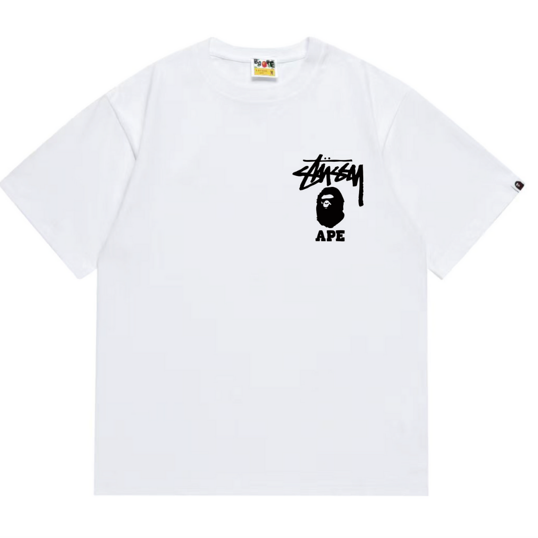 Camisa Bape Stussy Branca