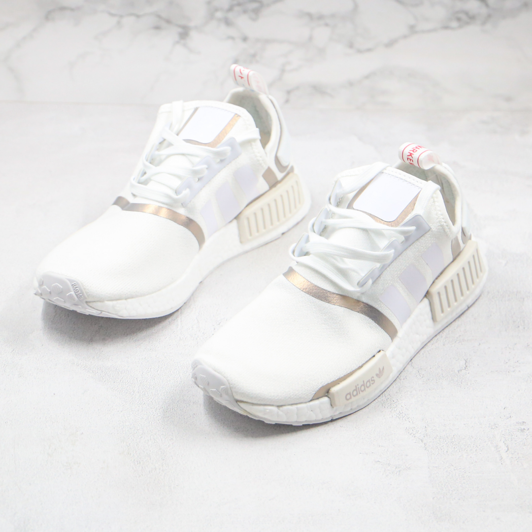 Tenis Adidas - NMD R1 Branco e Dourado - Feminino