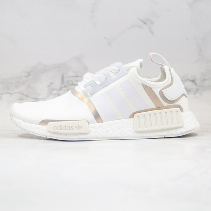 Tenis Adidas - NMD R1 Branco e Dourado - Feminino